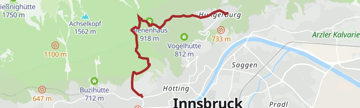 Route map: Hungerburg-Gramart-Höttingerbild